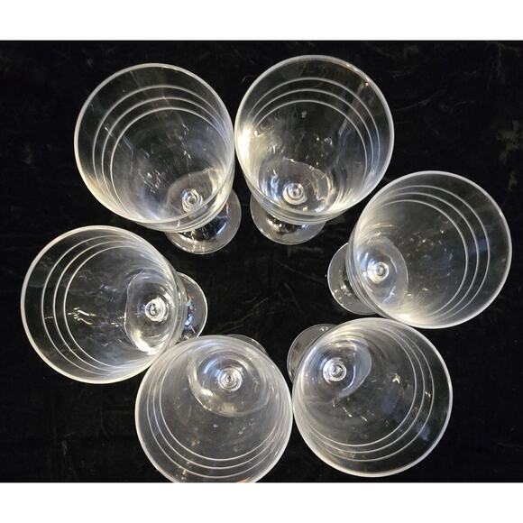 Daniel Cremieux Etched Wine Glasses Set of 6 EUC - Picture 4 of 8